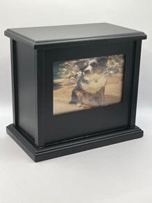Dog Photo Urn. Black Wood. Photo 4x6. Shipping $5.00 Pet Urns Pets Memories Forever 