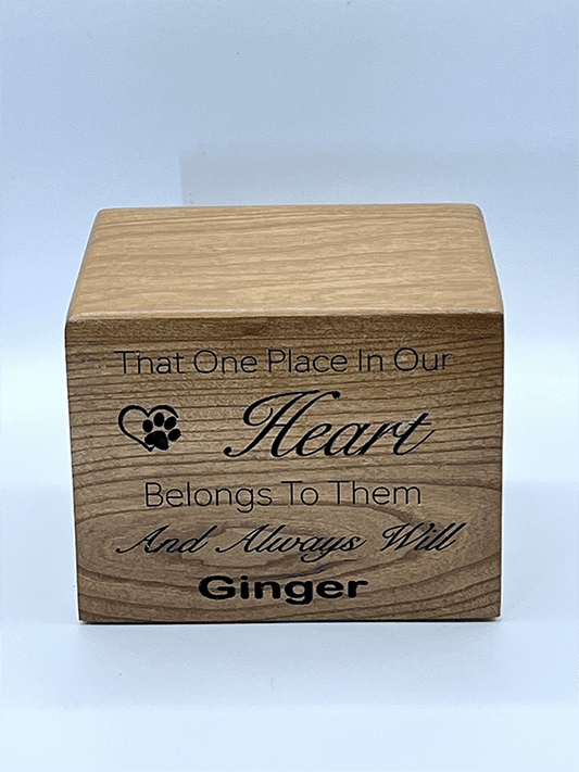 Dog Urn Personalized Wood. Place In Our Hearts. Engraved 2 Sizes Dog Urn Pets Memories Forever Medium. 50lbs 
