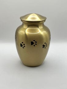 Cat Urns Brushed Bronze With Black Paw Metal (Best Seller) All Cat Urns 20% Off Cat Urn Pets Memories Forever 
