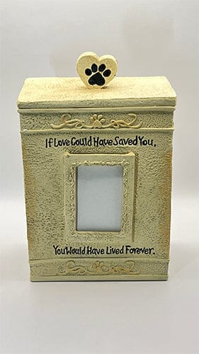 Faithful Angle Ceramic. Photo Dog Urn. Holds 80lbs Pet Urn Pets Memories Forever 