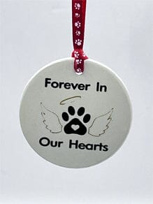 Forever In Our Hearts. Pet Loss Gift. Ceramic Medallion Pets Memories Forever 