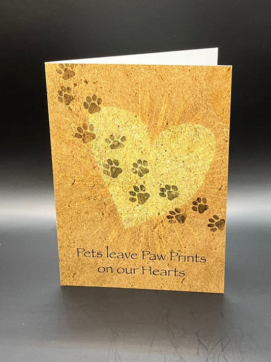 Paw Prints Across Heart - Pet Sympathy Cad Pet Sympathy Card Pets Memories Forever 
