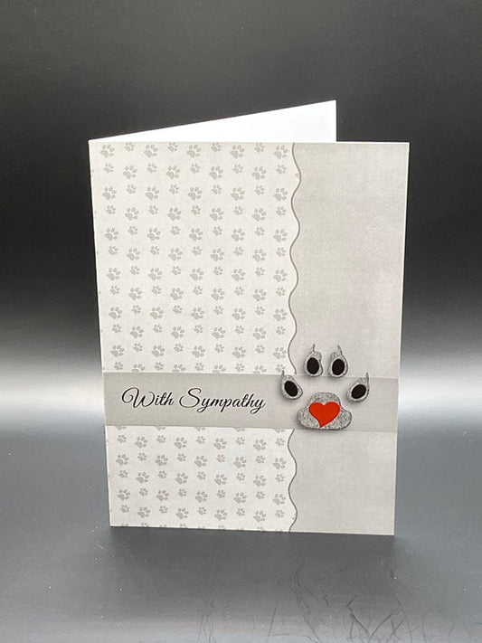 Paw Prints And Heart - Pet Sympathy Card Pet Sympathy Card Pets Memories Forever 