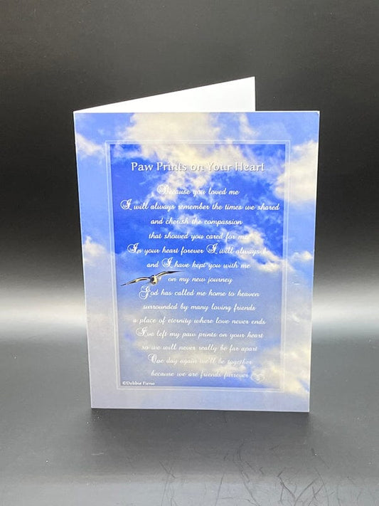 Paw Prints On Your Heart Pet Sympathy Card Pet Sympathy Card Pets Memories Forever 