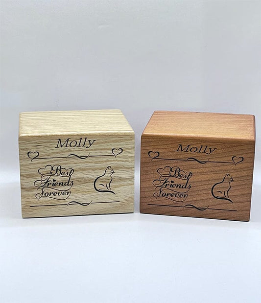 Personalized Cat Urn Best Friend All Cat Urns 20% Off Wood Engraved Cat Urn Pets Memories Forever 