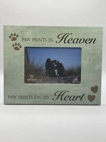 Pet Memorial Picture Frame Paw Prints In Heaven Pet Memory Frame Pets Memories Forever 