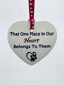 Place In Our Heart. Pet Loss Gift. Ceramic Medallion Pets Memories Forever 
